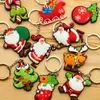 Weihnachtsmann-Schlüsselkette 10 entwirft Weihnachtskeychain PVC Keychains Weihnachtsbaum-Schlüsselkettespielwaren Schlüsselring für Weihnachtsgeschenke Freies Verschiffen