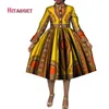 Mode Style African Print Dresses for Women Bazin Riche Traditionella Afrikanska Kvinnor Kläder Elevent Kvinnor Plus Size DressWy3952