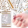 1 pcs adesivos de unhas decalques leopard impressão padrão design 3d adesivo ferramentas manicure ferramentas sliders nail art decoração jif505-510