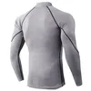 Casual Sneldrogend Running Shirt Mannen Bodybuilding Sport T-shirt Lange mouw Compressie Top Gym T-shirt Mannen Fitness strak Rashgard