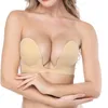 Silicone Bra Invisible Push Up Bra Deep U Plunge Bras Insert Pads Sticky Breast Enhancer Support Underwear Strapless Brassiere M1196