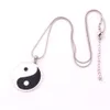 Antique Black White Yin Yang Pentagram Pendant Reversible Double-Sided Design Taoist Totem Religious Necklace