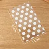 100pcs Lot Plastic Gold White Polka Dot Transparent Cellophane Candy Cookie Gift Bag with DIY Wedding Birthday Party Supplies306s