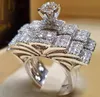 Тенденция творческий барокко роскошный дизайн Виктория мульти бриллианты кольца с винтажными камнями CZ для женщин обручальное кольцо 925