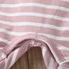 الطفل السروال القصير مصمم ملابس الفتيان الفتيات مخطط حملة الحمولة الرضع الصيف أكمام نيسيس طفل الملابس القطن الناعمة C851
