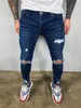 Zerstörte Röhrenjeans für Herren. Coole Designer-Stretch-Jeans mit Rissen für Herren, lässige Slim-Fit-Hip-Hop-Bleistifthose mit Löchern