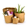 Yıkanabilir Kraft Kağıt Torba Katlanabilir Sundries Organizatör Kılıfı Çiçek Succulents Kraft Kağıt Pot Bitki Çiçek Çanta Ev Dekorasyonu