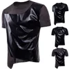 Mens Designer T Shitrs Spell Leather Cool O-Collo Manica corta Hip Hop Style Summer New Fashion Camicie Uomo