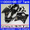 + Tank för Honda Blackbird CBR 1100XX CBR1100 XX Stock Svart Hot 02 03 04 05 06 07 271HM.38 CBR1100XX 2002 2003 2004 2005 2006 2007 FEISSIONS