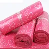 28 * 42cm Pink Heart pattern Plastic Post Bags Poly Mailer Self Sealing Mailer Packaging Processure Courier express bag