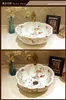 Blomma form china handgjorda lavabo keramiska handfat Europa lyxigt konstnärligt badrum sjunker fot tvättställ