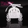 Laser cut pumpkin carriage Wedding Candy favor box pearl color paper candy box baby shower birthday gift 50pcs5398873
