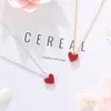 coral necklace s925 pure silver plating 18k gold simple clavicle chain