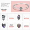 Wholesale-g Silver Dream Catcher Holder Heart Enamel Spacer Bracelets & Bangles for Women Silver Jewelry Anniversary birthday Gift