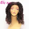 Synthetic Lace Front Wigs Brown For Black Woman Senegalese 2x Twist Million Short Braided Wigs High Temperature Fiber