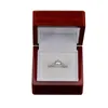 Cherry Wood Single Championship Ring Jewelry Box Deluxe for Engagement, Proposal or Special Occasions with White Insert,