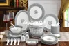 Keramik-Geschirr-Sets, Porzellan-Schüssel, Teller, Suppenschüssel, Bone China, Western-Geschirr-Sets, schwarze Linie, Kaffee-Sets, Geschenk