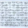 Anneaux pavés de Zircon clair de conception mixte pour les filles couleur argent taille mixte 50 pcs/lot en gros