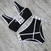 LI-FI 2019 Seksi Bikini Kadınlar Mayo Push Up Yüksek Bel Dantel Mayo Halter Bikini Set Plaj Mayo Yüzmek Giyim Maillot