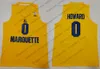 Mit8 Custom Marquette Golden Eagles 2020 Basketball 0 Markus Howard 2 Sacar Anim 25 McEwen Men Youth Kid Navy Blue White Yellow Jersey 4XL