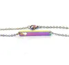 Stainless Steel Bar Pendant Necklace New Love Heart Bar Necklace for Mother Daughter Blank Bar Charm Pendant For Buyer Own DIY GB1533