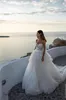Ricca Sposa Beads Tiered Wedding Dresses Pearls Sweetheart Ruffles Beach Bridal Gowns Backless Sweep Train Dress
