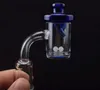 100% vero quarzo Banger Domeless Nail 45/90 gradi Quartz Banger Nail con tappo in carb e perla Terp per tubi dell'acqua in vetro