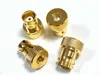 1000pcs de bronze ouro BNC jack feminino para sma conector do adaptador de cabo coaxial plugue RF masculino