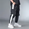 Mężczyźni Hip Hop Pas Cargo Spodnie Mężczyzna Patchwork Kombinezony Japońskie Streetwear Joggers Design Harem