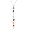 7 Chakra pärlor hänge halsband med riktiga stenar Mala Y-formade kedjor för kvinnor Reiki Healing Energy Beads Yoga Smycken