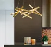 Lustre de branche d'or de fer moderne postmoderne pour la maison salon lampe pendante créative chambre nordique suspension lumière lampes de restaurant