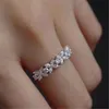 Enkla modesmycken handgjorda 925 Sterling Silver Marquise Cut White Topaz Cz Diamond Gemstones Women Wedding Bridal Ring Gift S192f