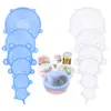 Hot 1 Set Silicone Stretch Suction Pot Couvercles 6Pcs / Set De Qualité Alimentaire Frais Garder Wrap Seal Couvercle Pan Cover Cuisine Outils Accessoires