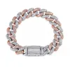 75 85 pollici 14mm catene ghiacciate bracciali per uomo designer di lusso bling diamante braccialetto a catena a maglia cubana placcato oro 18k2059720