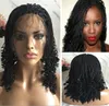 American Twist Braids Haar Synthetische kant voorste pruik zware dichtheid 200% zwarte kleur synthetisch haar kanten pruiken voor zwarte vrouwen gratis verzenden