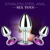 Anal Toys Sex Butt Butt Toy Plug Anal Inserção vaginal de aço inoxidável Molheada de jóias de metal sexy A098