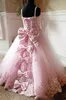 Princess Beads Lace Flower Girl Dresses Straps Toddler Birthday Kids Pageant First Communion Dress Long Baby Prom Dresses Girl Wear Gowns