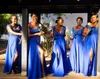 Siyah Kız Güney Afrika Şifon Dantel Nedime Elbiseler Bir Çizgi Cap Sleeve Split Uzun Hizmetçi Onur Törenlerinde Artı Boyutu Custom Made BM0615