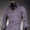 2016 جديد وصول رجل حار بيع الأزياء مصمم الأعمال القطن اللياقة البدنية اللباس قميص الغربية أعلى مستوى 7 ألوان 5 أحجام 8001
