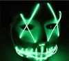 24pcs LED LED Mask Up Funny From the Purge Election Year Great for Festival Cosplay Halloween Assume New Year