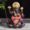 4 kleuren keramische ganesha olifant god Boeddha standbeelden backflow wierook brander thuiskantoor wierook kegels gratis dhl