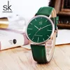 Shengke echte lederen vrouwen horloges luxe merk kwarts kijken casual dames horloges dames klok montre femme femme relogio feminino