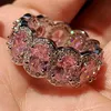 Śliczne RULLEI VINTAGE MODY JEADLY PRAWDZIWA 925 SREBRI SREBRY OWALNY CUT PINK SAPPHIRE CELS CEATES DEWEN Wedding Pierścień For2431409