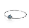 Women CZ Diamond blue star Bracelets Original Box for Pan 925 Silver Charm Chain Bracelet Set W251