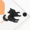 고양이 해골 에나멜 핀 펑크 반짝이 어두운 고양이 배지 브로치 가방 옷 옷깃 핀 재미있는 동물 보석 선물 친구를위한