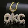 Biżuteria Hip Hop Biżuteria Diament Naszyjnik Niestandardowy Nazwa Iced Out Łańcuchy Cyrkonia Copper Zestaw Z Diamentami 18K Złoto Plating List Naszyjnik