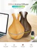 electric humidifier aroma oil diffuser ultrasonic wood grain air humidifier USB mini mist maker LED light for home office