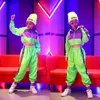 Groothond-kinderen Hiphop Danskleding Meisjes Jazz Moderne Dansende Kostuums Fluorescentiekleding Pakken Kinderstage Kostuums Outfits DQS2135