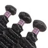 Ishow brasilianisches Echthaar-Bündel mit Spitzenverschluss für Frauen und Mädchen jeden Alters, 20,3–71,1 cm, natürliche schwarze Farbe, 8A, peruanisches Jungfrau, 4 Stück, malaysisches tiefes lockiges Haar