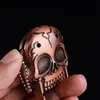 3D Skull Shape Cigarette Lighter Creative Refillable Windproof Jet Butane Gas Lighters with Portable Key Chain